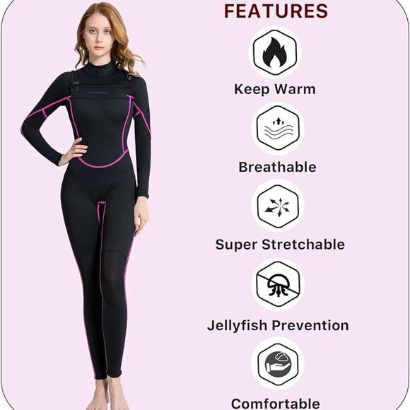 Lemorecn Surfing Wetsuit Super Stretch Full Body Diving Suit - Picture 6 of 15